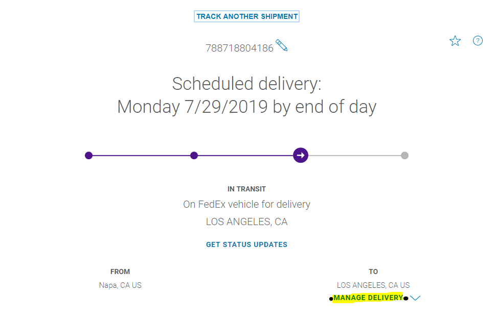 How do I request to hold a wine order at a FedEx location?